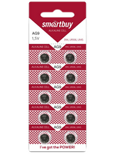 Батарейка часовая AG09 SmartBuy ( LR936 , 394A ) BL10 , SBBB-AG9-10B