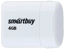 Флеш-накопитель USB 4 Гб SmartBuy Lara Series , мини , белый , SB4GBLara-W
