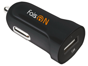 Автомобильное зарядное USB устройство ( 1 USB выход ) Faison FS-Z-409 Classic , 1.5 A , чёрное