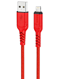 Кабель Hoco X59 Victory джек USB - джек Lightning , 2.4 А , 2 метра , нейлон , красный