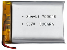 Аккумулятор 3.7 В SL 703040 , 800 мАч , 7*30*40 мм