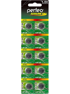 Батарейка часовая AG02 Perfeo ( LR726 , 396A ) BL10 , PF LR726/10BL