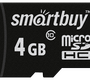 Карта памяти MicroSD 4 Гб SmartBuy Класс 10 , SB4GBSDCL10-00