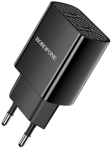 Сетевое зарядное USB устройство ( 2 USB выхода ) Borofone BA53A Powerway , 5 В , 2.1 А , чёрное