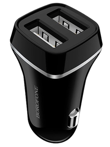 Автомобильное зарядное USB устройство ( 2 USB выхода ) Borofone BZ2 Joyroad , 2.4 A , чёрное 
