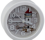 Часы-будильник Perfeo PF-TC-013, PF_C3146, круглые, белые, маяк, 10.5*4 см (R6 в комплект не входит)