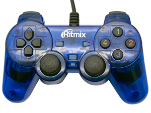 Геймпад проводной ( для ПК ) Ritmix GP-006 , 16 кнопок , синий