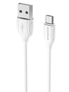 Кабель Borofone BX19 Benefit джек USB - джек micro USB , 1.3 А , 1 метр , белый 