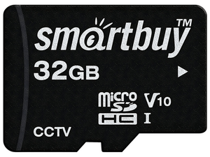 Карта памяти MicroSD 32 Гб SmartBuy CCTV Класс 10 U1 ( чтение до 95 МБ/с / запись до 25 МБ/с )