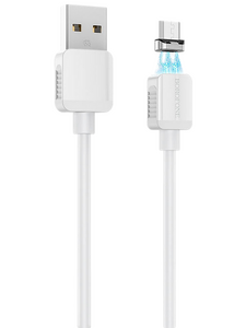 Кабель Borofone BX57 Effective джек USB - джек micro USB , 2 А , 1 метр , магнитный micro USB, белый