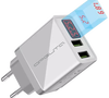 Сетевое зарядное USB устройство ( 2 USB выхода ) Орбита OT-APU32 , 5 В , 3.1 А , дисплей , белое