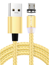 Кабель Denmen D09V джек USB - джек micro USB , 2.4 А , 1 метр , магнитный micro USB , золотой