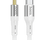 Кабель Hoco UPA22 джек USB Type-C - джек 3.5 , 1 метр , силикон , белый  