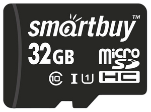 Карта памяти MicroSD 32 Гб SmartBuy UHS-I Класс 10 + адаптер SD , SB32GBSDCL10-01