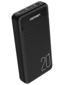 Внешний аккумулятор Denmen DP10 чёрный ( 3.7 В ) 20000 мАч ; для моб телефонов ( 5 В ) ≈ 12000 мАч