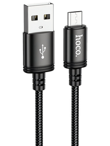 Кабель Hoco X89 Wind джек USB - джек micro USB , 2.4 А , 1 метр , оплётка , чёрный