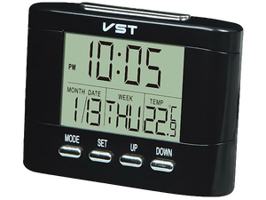 Часы будильник Vst-7051T , температура , дата ( 2 батарейки R3 в комплект не входят )