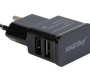 Сетевое зарядное USB устройство ( 2 USB выхода ) SmartBuy SBP-9043 Super Charge , 2.1 А , чёрное