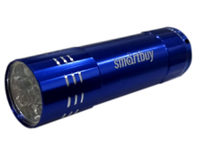 Фонарик ручной SmartBuy SBF-103-B , синий ( 3 батарейки R3 в комплект не входят , 9 LED , 0.5 Вт )