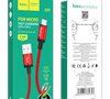 Кабель Hoco X89 Wind джек USB - джек micro USB , 2.4 А , 1 метр , оплётка , красный