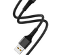 Кабель Denmen D02L джек USB - джек Lightning , 2.4 А , 1 метр , нейлон , чёрный
