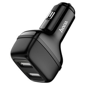 Автомобильное зарядное USB устройство ( 2 USB выхода ) Hoco Z36 Leader , 2.4 A , чёрное