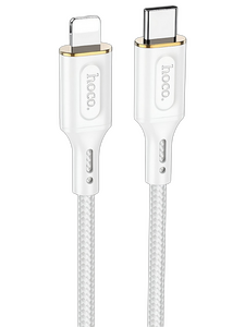 Кабель Hoco X95 Goldentop джек USB Type-C - джек Lightning , 20 Вт , 1 метр , оплётка , белый 