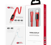 Кабель Hoco S6 Sentinel джек USB - джек USB Type-C , 3 А , 1.2 метра , дисплей , красный 