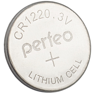 Батарейка дисковая CR1220 Perfeo Lithium Cell BL5 , PF CR1220/5BL