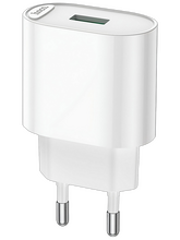 Сетевое зарядное USB устройство ( 1 USB выход ) Hoco C109A, 18 Вт, 5 - 12 В, 1.5 - 3 A, QC3.0, белое