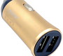 Автомобильное зарядное USB устройство ( 2 USB выхода ) Denmen DZ07 , 2.4 A , золотистое