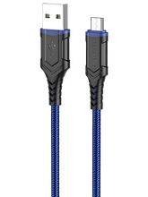 Кабель Borofone BX67 джек USB - джек micro USB , 2.4 А , 1 метр , нейлон , синий