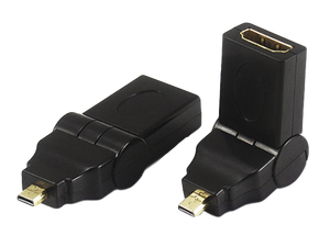 Переходник джек micro HDMI - гнездо HDMI , разворот на 180 градусов