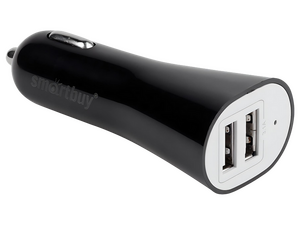 Автомобильное зарядное USB устройство ( 2 USB выхода ) SmartBuy Nova SBP-7000 , 3 A , чёрное
