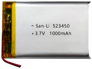 Аккумулятор 3.7 В SL 523450 , 1000 мАч , 5.2*34*50 мм
