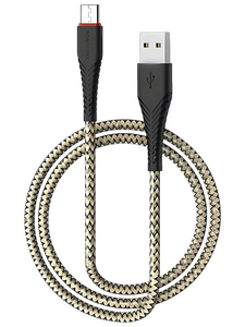 Кабель Borofone BX25 Powerful джек USB - джек USB Type-C , 3 А , 1 метр , нейлон , чёрный