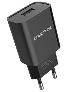 Сетевое зарядное USB устройство ( 1 USB выход ) Borofone BA20A Sharp , 5 В , 2.1 А , чёрное