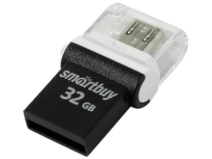 Флеш-накопитель USB + micro USB 32 Гб SmartBuy Poko Series , чёрный , SB32GBPO-K 