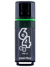 Флеш-накопитель USB 3.0 64 Гб SmartBuy Glossy Series , тёмно-серый , SB64GBGS-DG