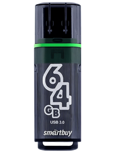 Флеш-накопитель USB 3.0 64 Гб SmartBuy Glossy Series , тёмно-серый , SB64GBGS-DG