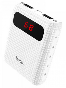 Внешний аккумулятор Hoco B20 белый ( 3.7 В ) 10000 мАч ; для моб телефонов ( 5 В ) ≈ 6000 мАч