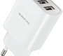 Сетевое зарядное USB устройство ( 2 USB выхода ) Borofone BA58A Mighty , 5 В , 2.4 А, дисплей, белое