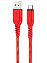 Кабель Hoco X59 Victory джек USB - джек micro USB , 2.4 А , 2 метра , нейлон , красный