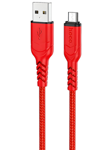 Кабель Hoco X59 Victory джек USB - джек micro USB , 2.4 А , 2 метра , нейлон , красный