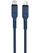 Кабель Hoco X59 Victory джек USB Type-C - джек Lightning , 20 Вт , 1 метр , нейлон , синий 