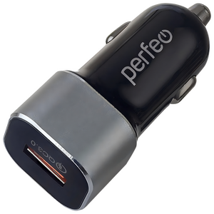 Автомобильное зарядное USB устройство ( 1 USB выход ) Perfeo I4618 , 3.1 A , QC3.0 , чёрное