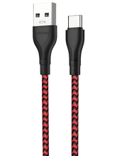 Кабель Borofone BX39 Beneficial джек USB - джек USB Type-C , 3 А , 1 метр , нейлон , чёрно-красный