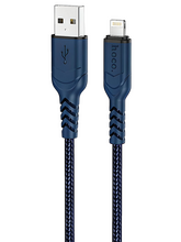 Кабель Hoco X59 Victory джек USB - джек Lightning , 2.4 А , 2 метра , нейлон , синий