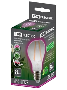 Лампа светодиодная для растений ( ФИТО ) E27 TDM A60 , 8 Bт , SQ0340-0237