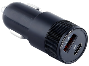Автомобильное зарядное USB устройство ( 1 USB + 1 Type-C ) SmartBuy SBP-1821 , 36 Вт , QC3.0, чёрное